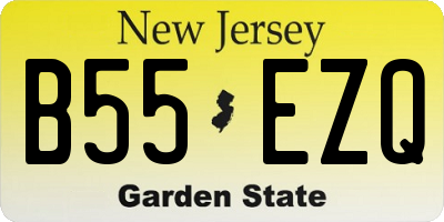 NJ license plate B55EZQ