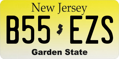 NJ license plate B55EZS