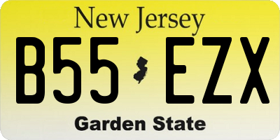 NJ license plate B55EZX