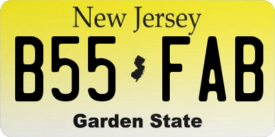 NJ license plate B55FAB