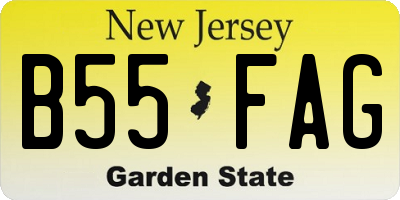 NJ license plate B55FAG