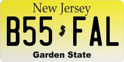 NJ license plate B55FAL