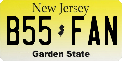 NJ license plate B55FAN