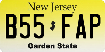 NJ license plate B55FAP