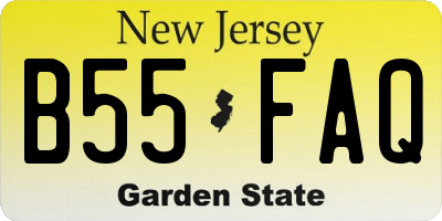 NJ license plate B55FAQ