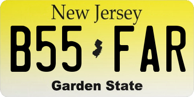 NJ license plate B55FAR