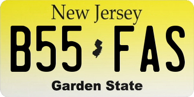 NJ license plate B55FAS