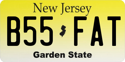 NJ license plate B55FAT
