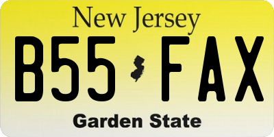 NJ license plate B55FAX