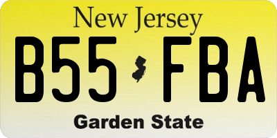 NJ license plate B55FBA