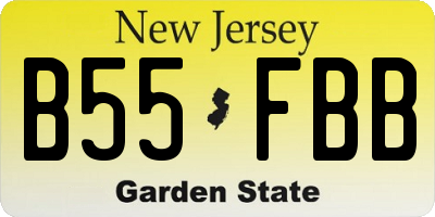 NJ license plate B55FBB