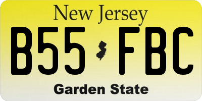 NJ license plate B55FBC