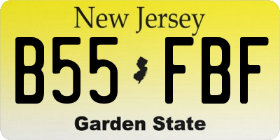 NJ license plate B55FBF
