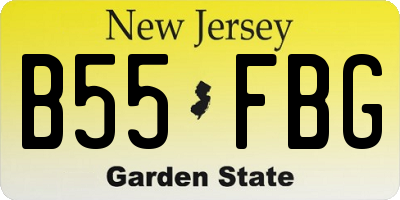 NJ license plate B55FBG