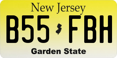 NJ license plate B55FBH