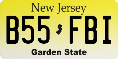 NJ license plate B55FBI