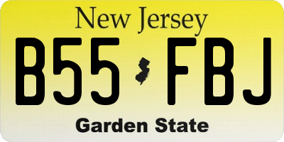 NJ license plate B55FBJ