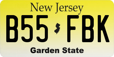 NJ license plate B55FBK