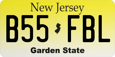 NJ license plate B55FBL