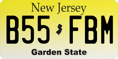 NJ license plate B55FBM