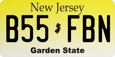 NJ license plate B55FBN