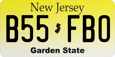 NJ license plate B55FBO
