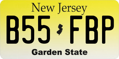 NJ license plate B55FBP