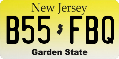 NJ license plate B55FBQ