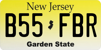 NJ license plate B55FBR
