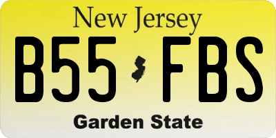 NJ license plate B55FBS