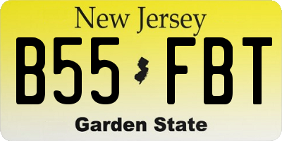 NJ license plate B55FBT