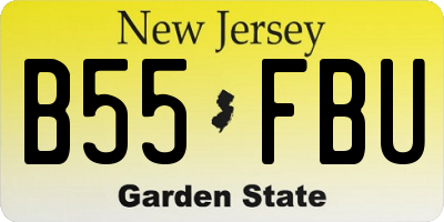 NJ license plate B55FBU