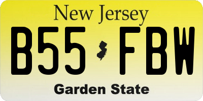 NJ license plate B55FBW