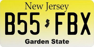 NJ license plate B55FBX