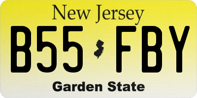 NJ license plate B55FBY