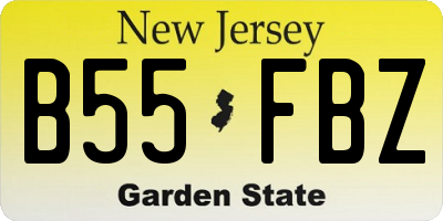 NJ license plate B55FBZ