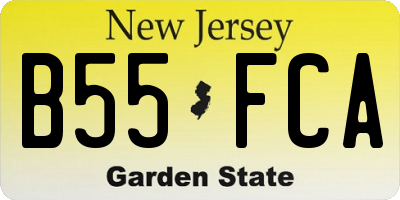 NJ license plate B55FCA