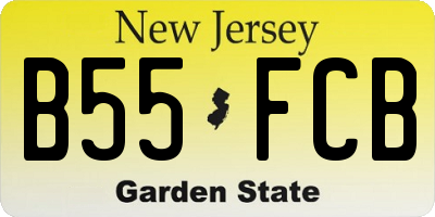 NJ license plate B55FCB