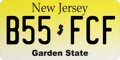 NJ license plate B55FCF