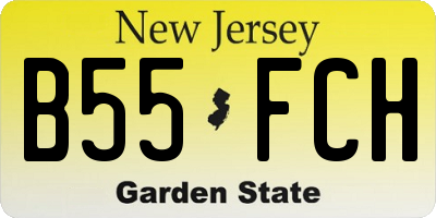 NJ license plate B55FCH