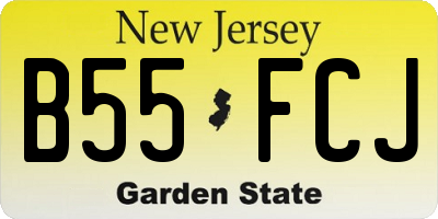 NJ license plate B55FCJ