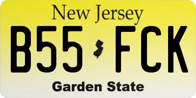 NJ license plate B55FCK