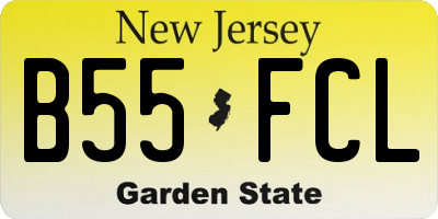 NJ license plate B55FCL