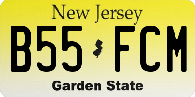 NJ license plate B55FCM