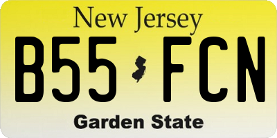 NJ license plate B55FCN