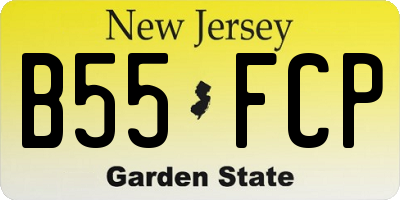 NJ license plate B55FCP