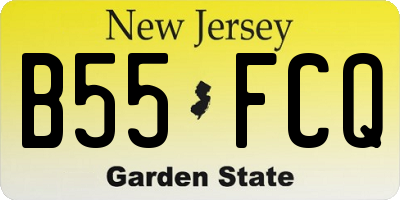 NJ license plate B55FCQ