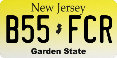 NJ license plate B55FCR