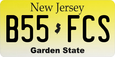 NJ license plate B55FCS