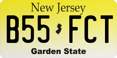 NJ license plate B55FCT